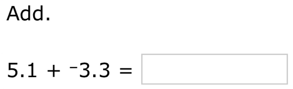 Add.
5.1+^-3.3=□