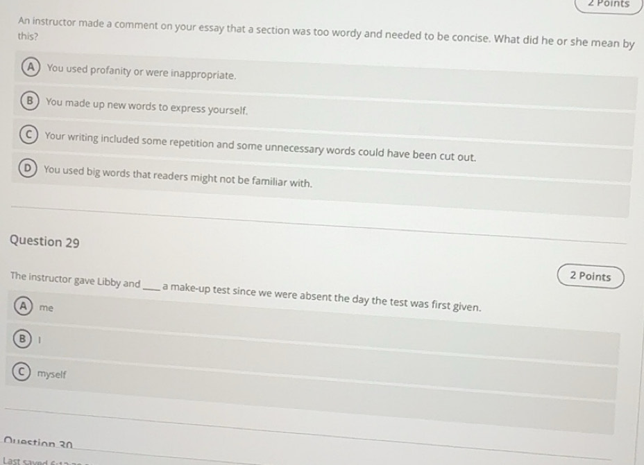 Solved: An instructor made a comment on your essay that a section was ...