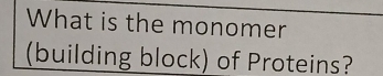 What is the monomer 
(building block) of Proteins?