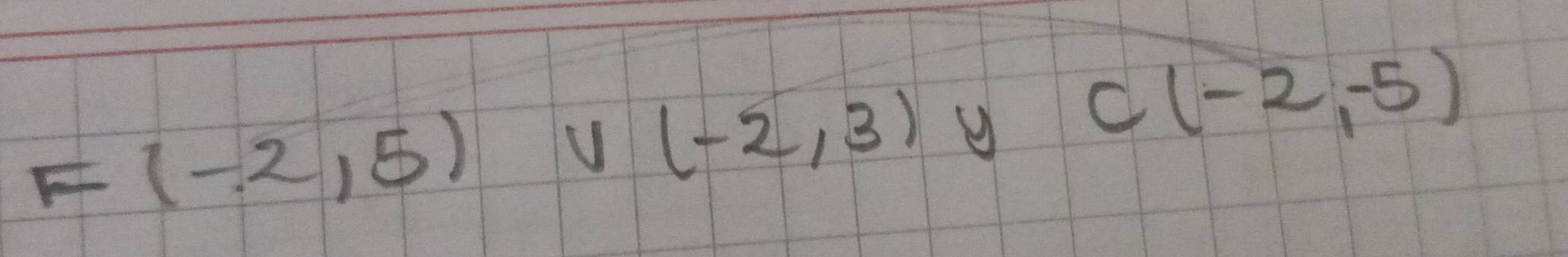 F(-2,5)
V(-2,3)
C(-2,-5)