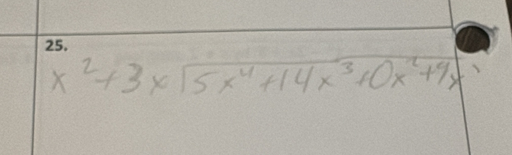 x^2+3xsqrt(5x^4+14x^3+0x^2+9x)