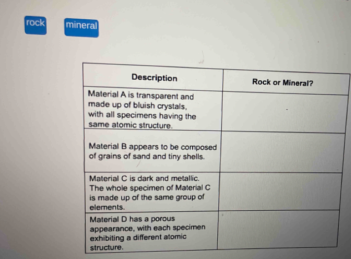 rock mineral