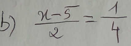  (x-5)/2 = 1/4 