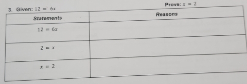 Prove: x=2