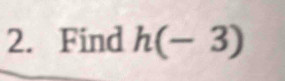 Find h(-3)