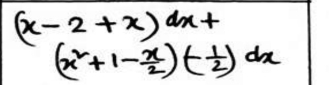 (x-2+x)dx+
(x^2+1- x/2 )(- 1/2 )dx