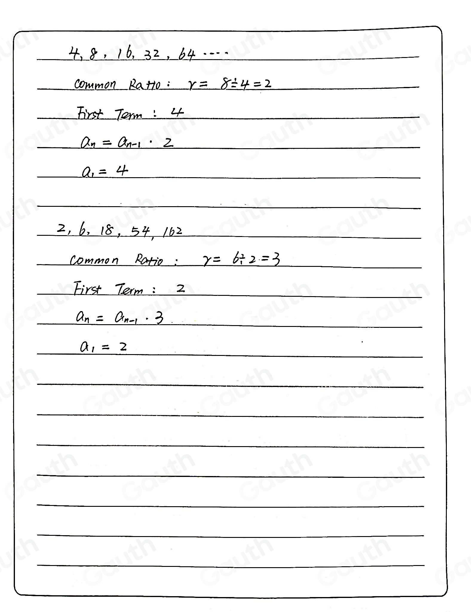 Solved: Now you try! Instructions: Identify the common ratio and first ...