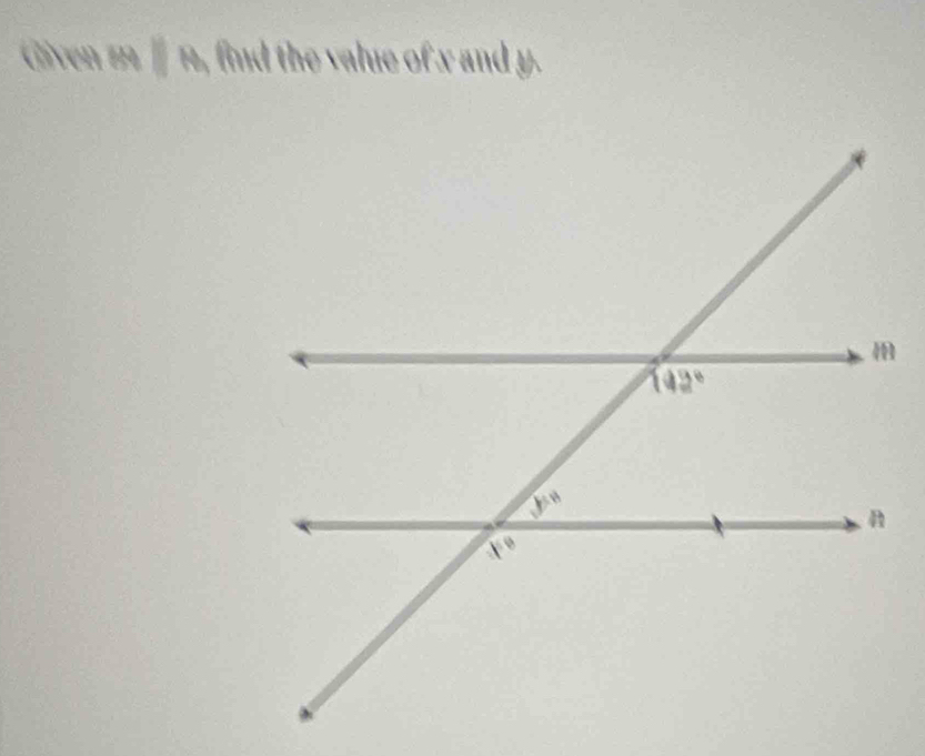 Given Mparallel M find the value of x and y.