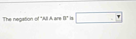 The negation of "All A are B° is □