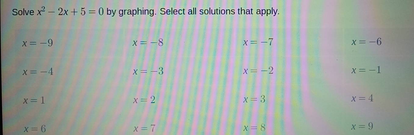 x=6
x=7