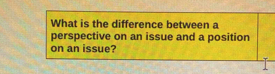 Solved: What is the difference between a perspective on an issue and a ...