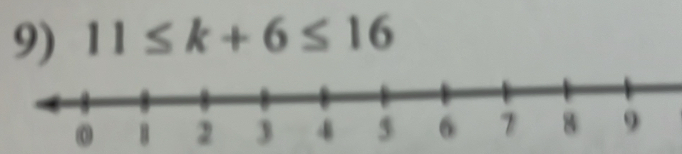 11≤ k+6≤ 16
。 2