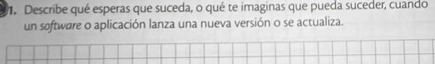 Describe qué esperas que suceda, o qué te imaginas que pueda suceder, cuando 
un software o aplicación lanza una nueva versión o se actualiza.