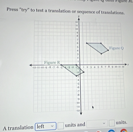 A translation left □ units and □ □ units.