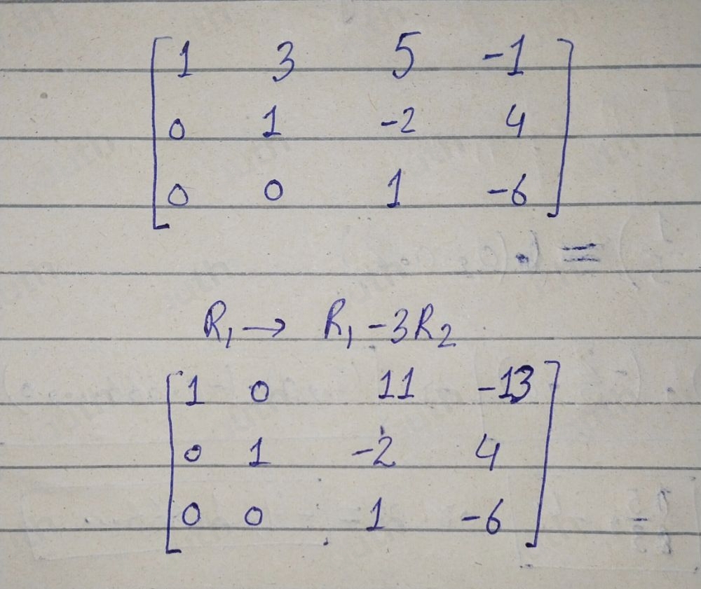Solved: Fill in the blanks using elementary row operations to form a ...