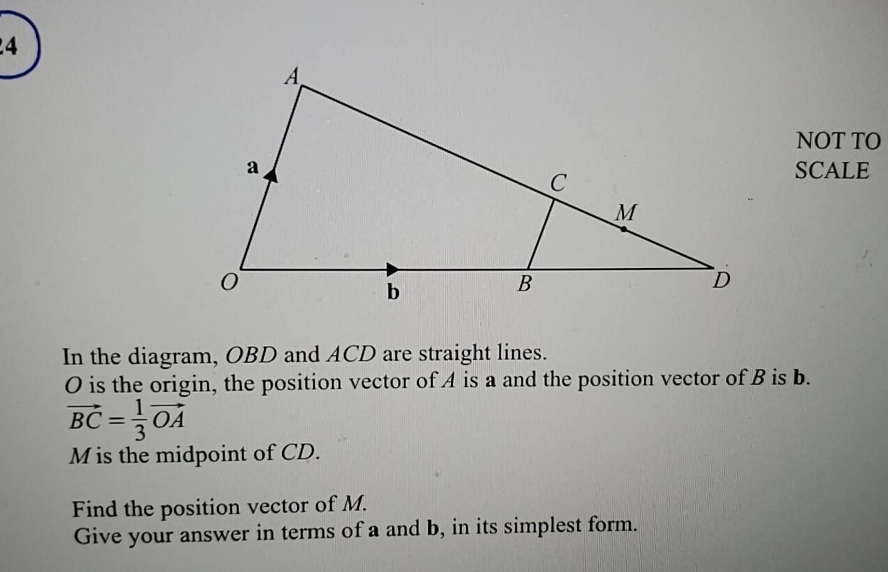 Solved: NOT TO SCALE In the diagram, OBD and ACD are straight lines. O ...