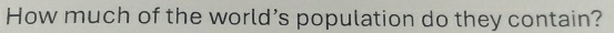 How much of the world’s population do they contain?