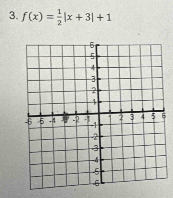 f(x)= 1/2 |x+3|+1