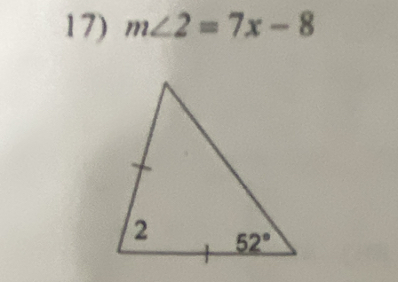 m∠ 2=7x-8