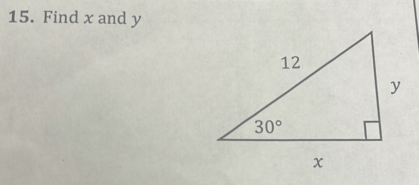 Find x and y