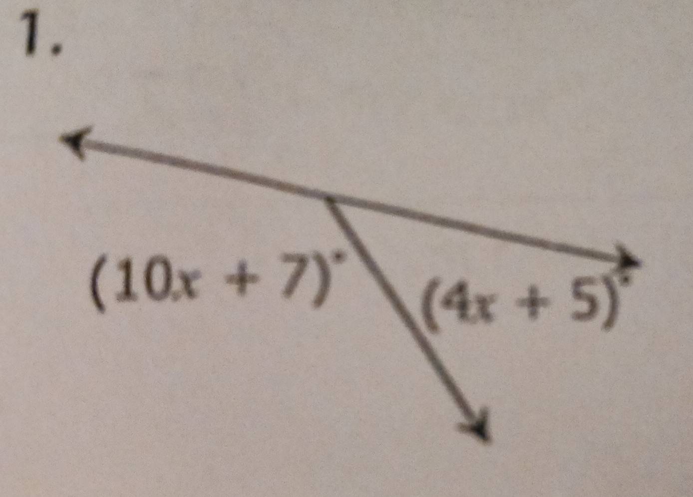 (10x+7)^circ 
(4x+5)