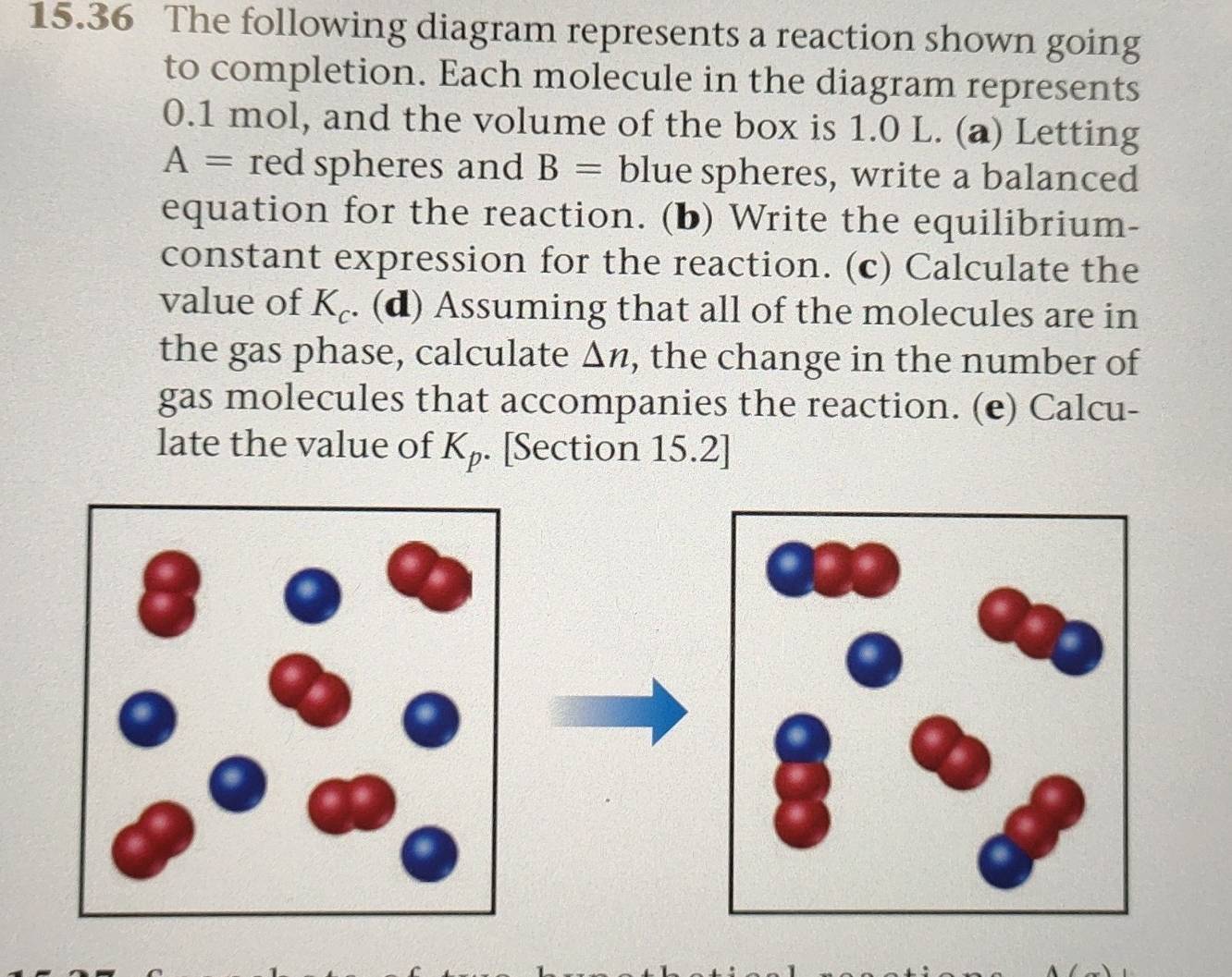 Solved: 15.36 The following diagram represents a reaction shown going ...