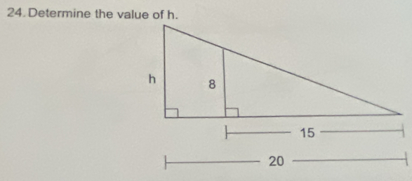 Determine the value of h.