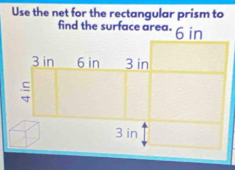 Use the net for the rectangular prism to