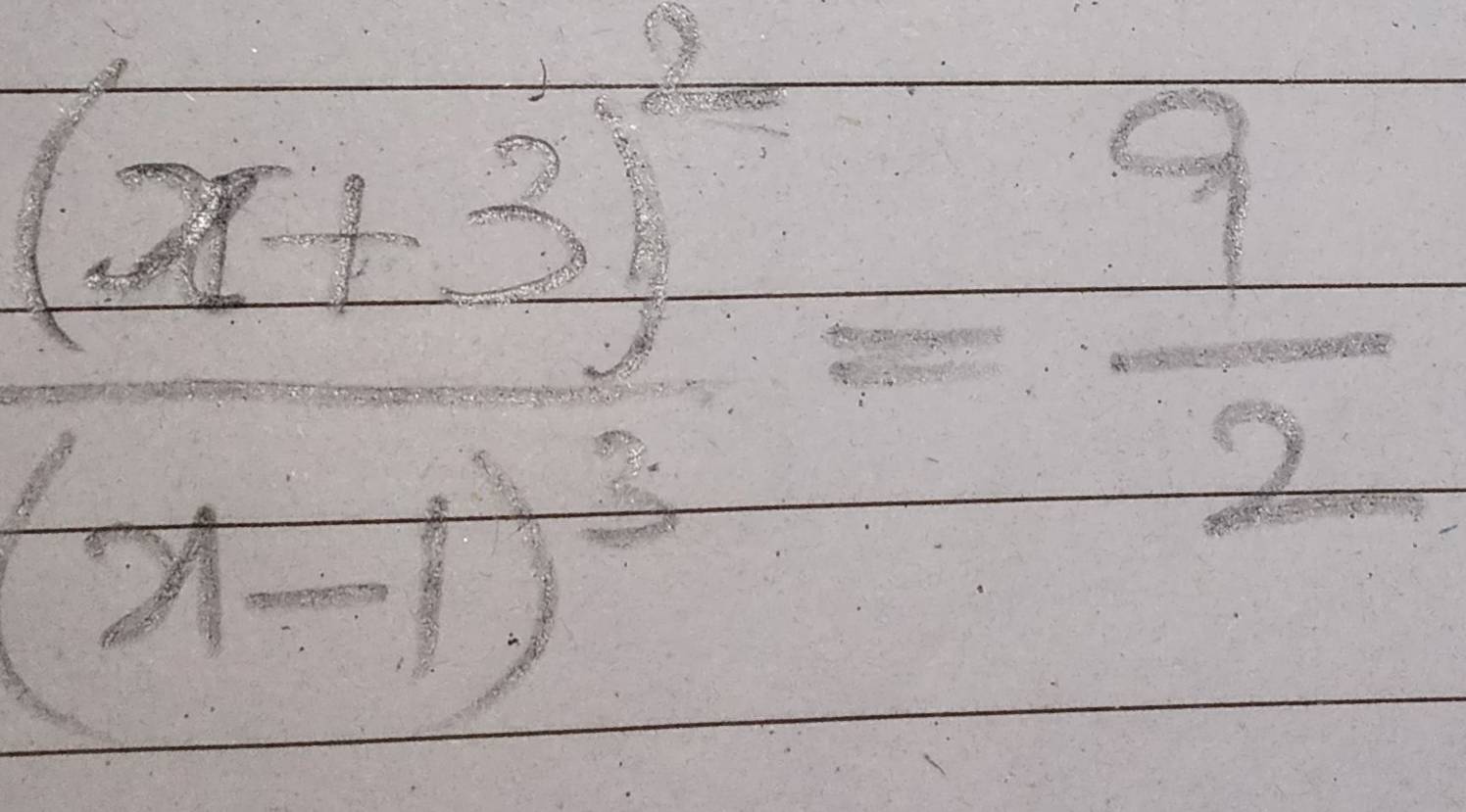 frac (x+ 3/2 )^2(x-1)^2= 9/2 