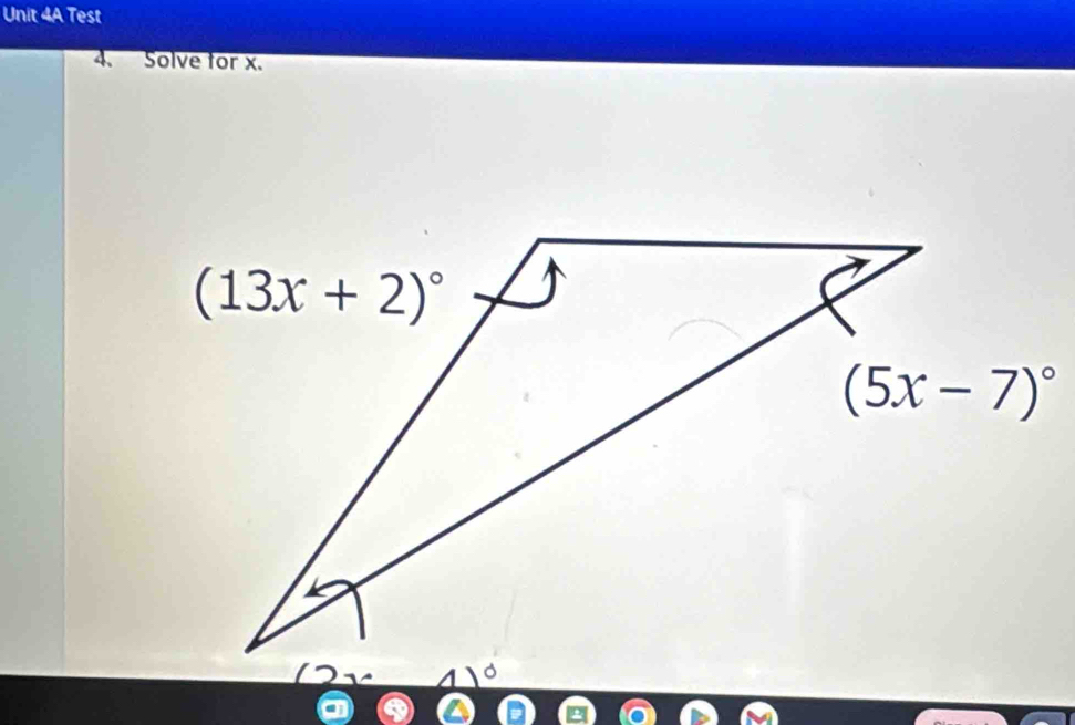 Test
4. Solve for x.