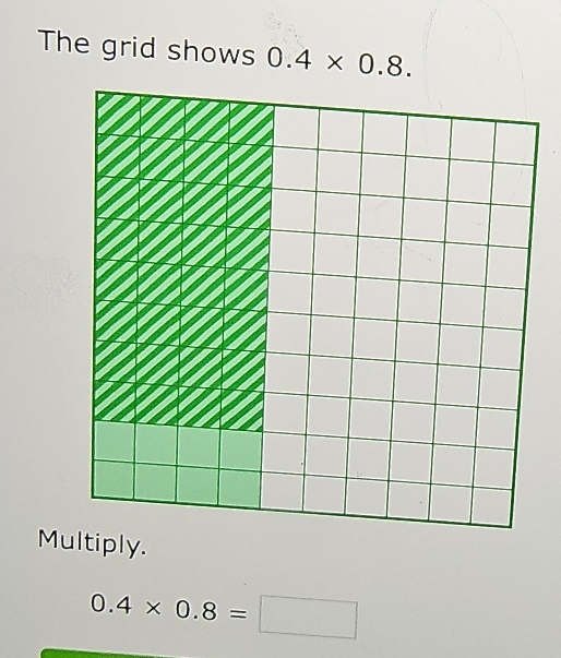 The grid shows 0.4* 0.8.
0.4* 0.8=□