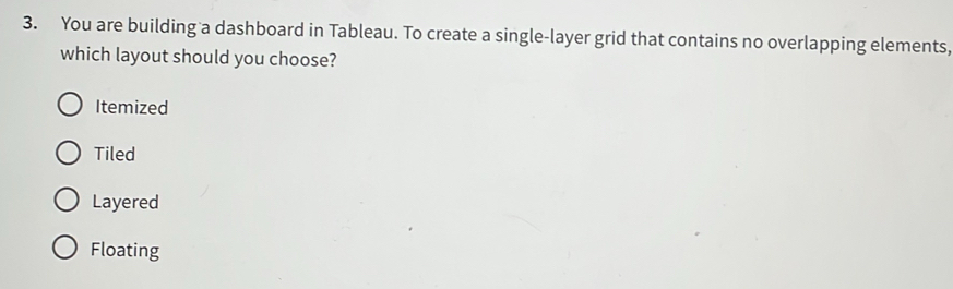 Solved: You are building a dashboard in Tableau. To create a single ...