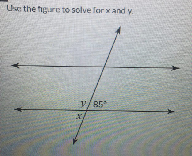 Use the figure to solve for x and y.