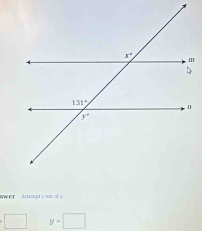 swer Attempt a out of 2
=□ y=□
