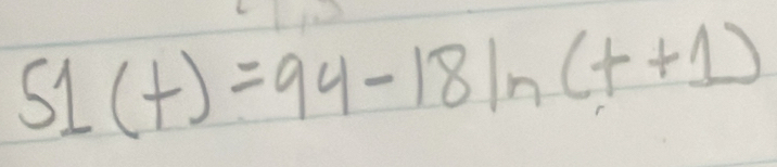 S1(t)=94-18ln (t+1)