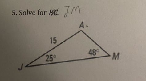 Solve for BC.