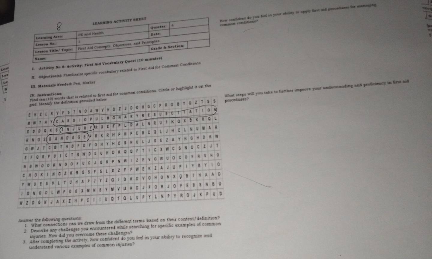 Solved: confident do you feel in your sbility to apply first aid ...