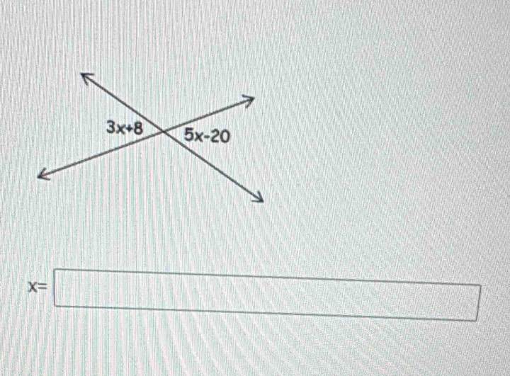 3x+8 5x-20
x=□