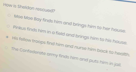 Solved: How is Sheldon rescued? Moe Moe Bay finds him and brings him to ...