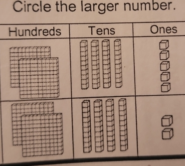 Circle the larger number.