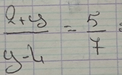  (2+y)/y-4 = 5/7 