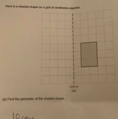 Find the perimeter of the shaded shape.