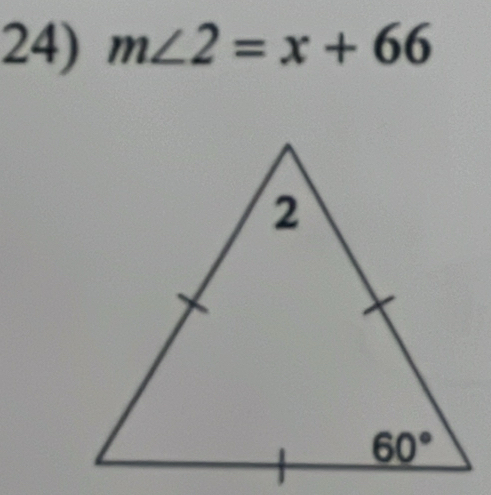 m∠ 2=x+66