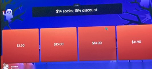 22/41
$14 socks; 15% discount
$1.90
i15.00 $14.00 $11.90
Gamesis