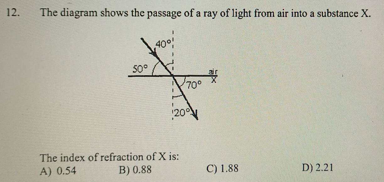 Solved: The diagram shows the passage of a ray of light from air into a ...