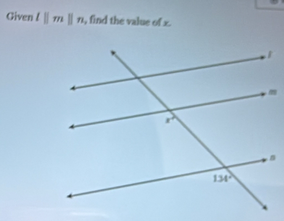 Given l||m|| , find the value of x.