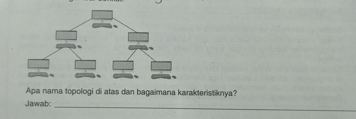 Apa nama topologi di atas dan bagaimana karakteristiknya? 
_ 
Jawab: