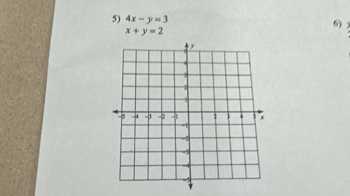 4x-y=3 6)
x+y=2