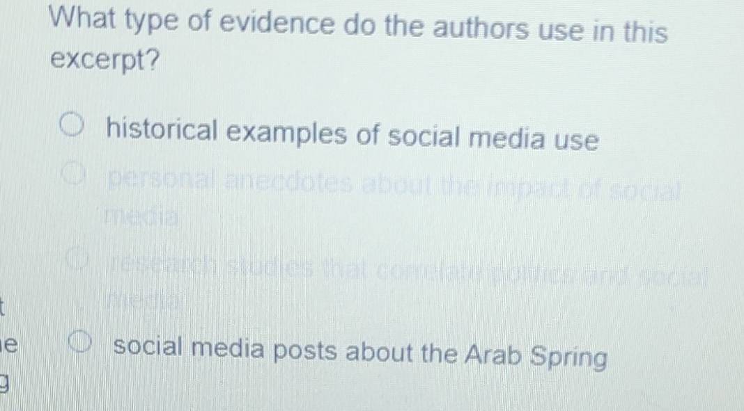 Solved: What type of evidence do the authors use in this excerpt ...