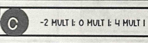 -2 MULT I; 0 MULT I; 4 MULT I